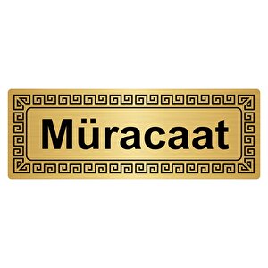 Müracat 7cmx20cm Metal Yönlendi̇rme Levhasi Altin Renk Metal