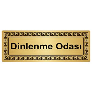 Dinlenme Odası 7cmx20cm Metal Yönlendi̇rme Levhasi Altin Renk Metal