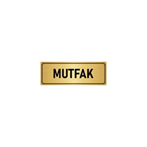 Metal Yönlendirme Levhası, Departman Kapı İsimliği Mutfak 7x20 Cm Altın Renk