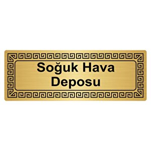 Soğuk Hava Deposu 7cmx20cm Metal Yönlendi̇rme Levhasi Altin Renk Metal