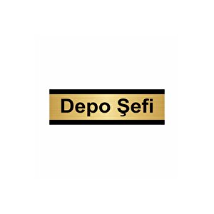Depo Şefi 10x20cm Altın Renk Metal Yönlendirme Levhası