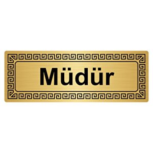 Müdür 7cmx20cm Metal Yönlendi̇rme Levhasi Altin Renk Metal