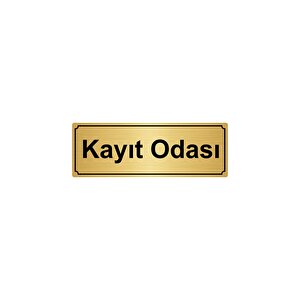 Kayit Odasi Yönlendi̇rme Levhasi 10cmx20cm Altin Renk Metal