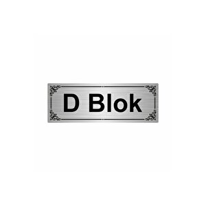 D Blok 7x20cm Gümüş Renk Metal Yönlendirme Levhası