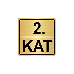 2.kat 15cmx15cm Metal Yönlendi̇rme Levhasi Altin Renk Metal