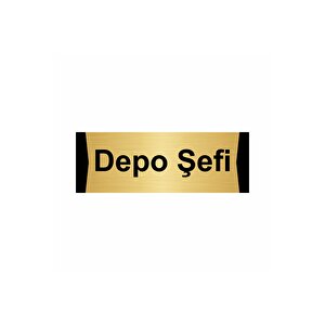 Depo Şefi 7x20cm Altın Renk Metal Yönlendirme Levhası