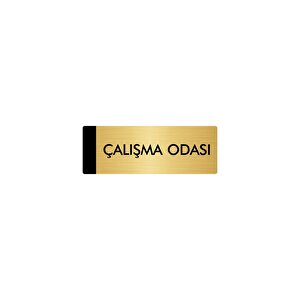 Metal Yönlendirme Levhası, Departman Kapı Isimliği Çalışma Odası 5x20 Cm Altın Renk