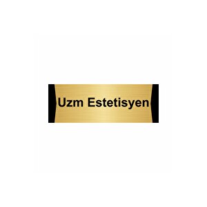 Uzm Estetisyen 5x20cm Altın Renk Metal Yönlendirme Levhası