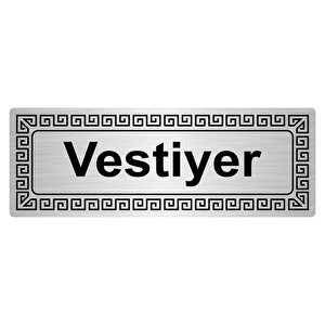 Vestiyer 7cmx20cm Metal Yönlendi̇rme Levhasi Gümüş Renk Metal