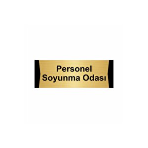 Personel Soyunma Odası 10x20cm Altın Renk Metal Yönlendirme Levhası