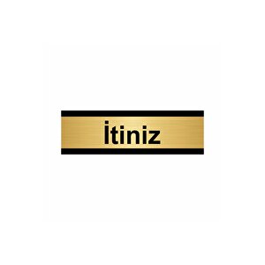 İtiniz 10x20cm Altın Renk Metal Yönlendirme Levhası