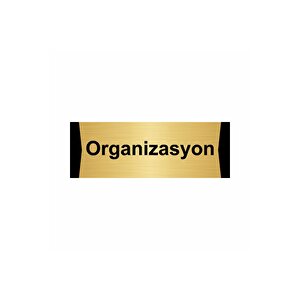 Organizasyon 7x20cm Altın Renk Metal Yönlendirme Levhası