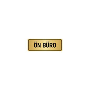 Metal Yönlendirme Levhası, Departman Kapı İsimliği Ön Büro 10x20 Cm Altın Renk