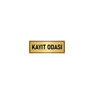 Metal Yönlendirme Levhası, Departman Kapı İsimliği Kayıt Odası 5x20 Cm Altın Renk