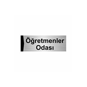 Öğretmenler Odası 10x20cm Gümüş Renk Metal Yönlendirme Levhası