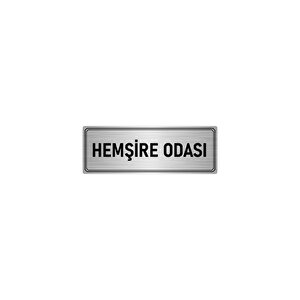 Metal Yönlendirme Levhası, Departman Kapı İsimliği Hemşire Odası 7x20 Cm Gümüş Renk