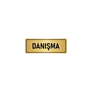 Metal Yönlendirme Levhası, Departman Kapı İsimliği Danışma 5x20 Cm Altın Renk