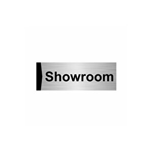 Showroom 5x20cm Gümüş Renk Metal Yönlendirme Levhası