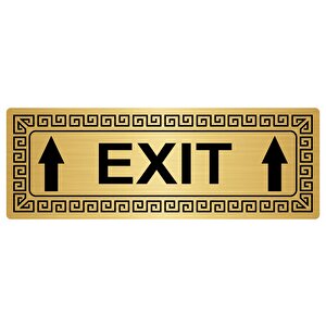 Exit Yukarı 7cmx20cm Metal Yönlendi̇rme Levhasi Altin Renk Metal