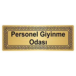Personel Giyinme Odası 7cmx20cm Metal Yönlendi̇rme Levhasi Altin Renk Metal