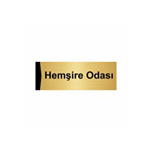 Hemşire Odası 7x20cm Altın Renk Metal Yönlendirme Levhası