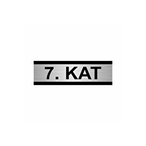 7. Kat 7x20cm Gümüş Renk Metal Yönlendirme Levhası