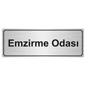 Emzi̇rme Odasi Yönlendi̇rme Levhasi 7cmx20cm Gümüş Renk Metal