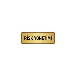 Metal Yönlendirme Levhası, Departman Kapı İsimliği Risk Yönetimi 10x20 Cm Altın Renk