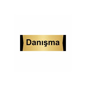 Danışma 7x20cm Altın Renk Metal Yönlendirme Levhası