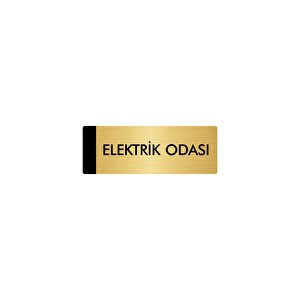 Metal Yönlendirme Levhası, Departman Kapı Isimliği Elektrik Odası 10x20 Cm Altın Renk
