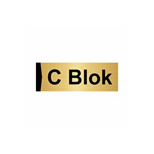 C Blok 10x20cm Altın Renk Metal Yönlendirme Levhası