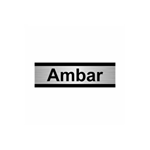 Ambar 7x20cm Gümüş Renk Metal Yönlendirme Levhası