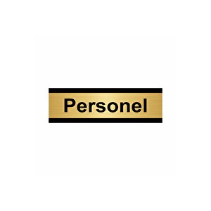 Personel 7x20cm Altın Renk Metal Yönlendirme Levhası