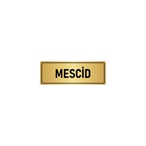 Metal Yönlendirme Levhası, Departman Kapı İsimliği Mescid 10x20 Cm Altın Renk
