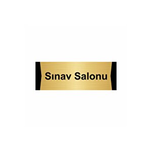 Sınav Salonu 5x20cm Altın Renk Metal Yönlendirme Levhası