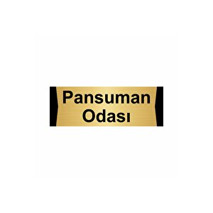 Pansuman Odası 5x20cm Altın Renk Metal Yönlendirme Levhası