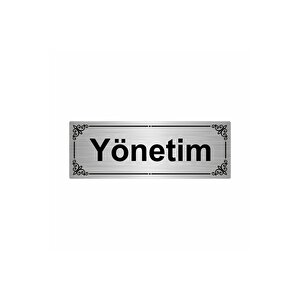 Yönetim 7x20cm Gümüş Renk Metal Yönlendirme Levhası