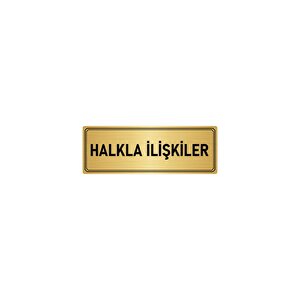 Metal Yönlendirme Levhası, Departman Kapı İsimliği Halkla İlişkiler 10x20 Cm Altın Renk