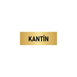 Metal Yönlendirme Levhası, Departman Kapı İsimliği Kantin 10x20 Cm Altın Renk
