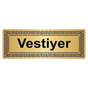 Vestiyer 7cmx20cm Metal Yönlendi̇rme Levhasi Altin Renk Metal