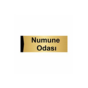 Numune Odası 7x20cm Altın Renk Metal Yönlendirme Levhası