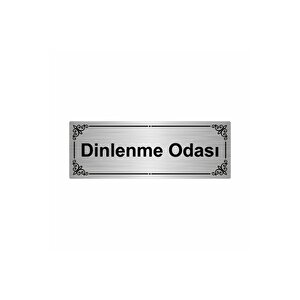 Dinlenme Odası 7x20cm Gümüş Renk Metal Yönlendirme Levhası