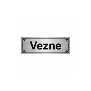 Vezne 7x20cm Gümüş Renk Metal Yönlendirme Levhası