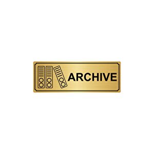 Archive Yönlendi̇rme Levhasi 10cmx20cm Altin Renk Metal