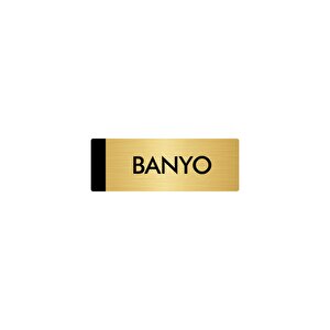 Metal Yönlendirme Levhası, Departman Kapı Isimliği Banyo 10x20 Cm Altın Renk