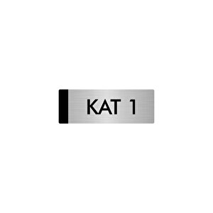 Metal Yönlendirme Levhası, Departman Kapı Isimliği Kat 1 10x20 Cm Gümüş Renk