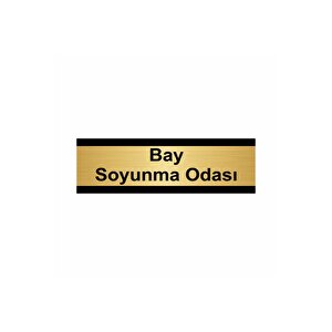 Bay Soyunma Odası 10x20cm Altın Renk Metal Yönlendirme Levhası
