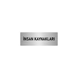 Metal Yönlendirme Levhası, Departman Kapı İsimliği İnsan Kaynakları 5x20 Cm Gümüş Renk