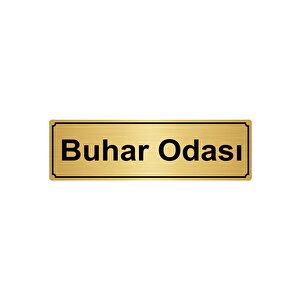Buhar Odasi Yönlendi̇rme Levhasi 5cmx20cm Altin Renk Metal
