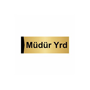 Müdür Yrd 7x20cm Altın Renk Metal Yönlendirme Levhası